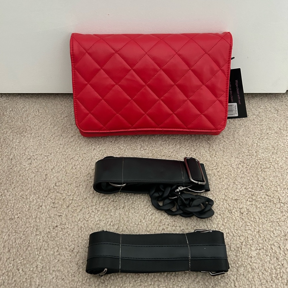 Haute shore Red Cross body or clutch ; nwt